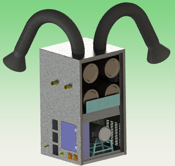 鑫藍大嘴巴焊煙除塵設備3D圖
